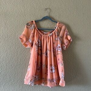 St. John's Bay Peach Floral Blouse